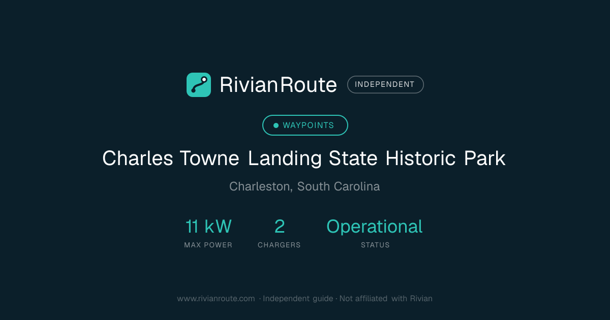 Charles Towne Landing State Historic Park - Rivian Waypoints Charger in ...